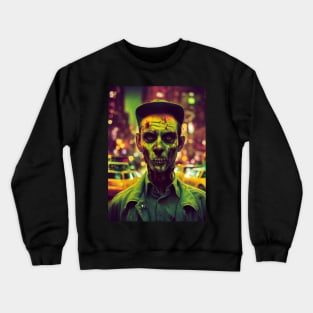 Zombie Taxi Driver Portrait Crewneck Sweatshirt